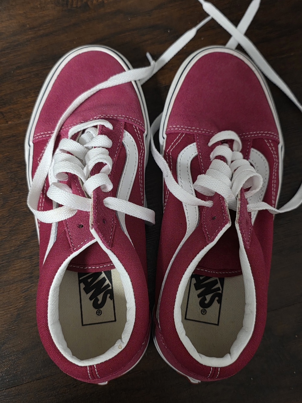 Vans Old Skool Girls Suede/Canvas Sneakers Low Top Pink/Fuchsia Color Size 7